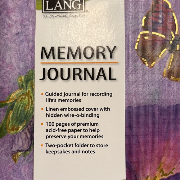 Purple Floral Pansies Personal Recollections Memory Journal NWT Lang - Picture 2 of 16